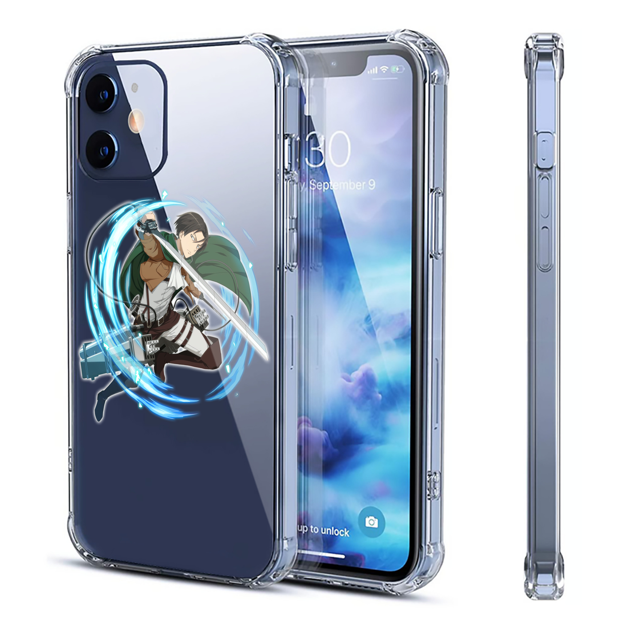 （画像用） 進撃の巨人 リヴァイ·アッカーマン Attack on Titan Levi Ackerman 【iPhone 12シリーズ対応】透明スマホケース（クリアソフトケース）